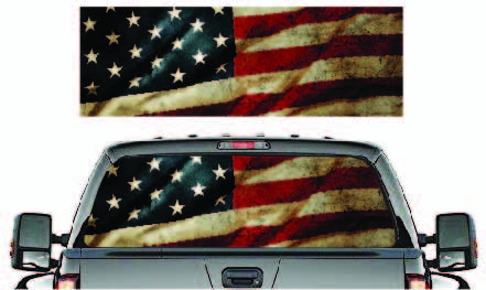 American Flag Vintage Rear Window Graphic Decal Sticker Car Truck SUV Van